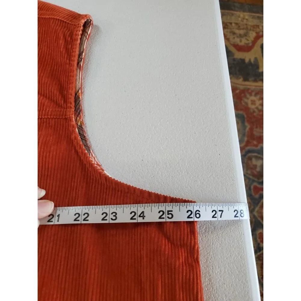 Baxter & Wells Corduroy Fall Vest Cottage Core Autumn Burnt Orange Size 2XL - Picture 16 of 16